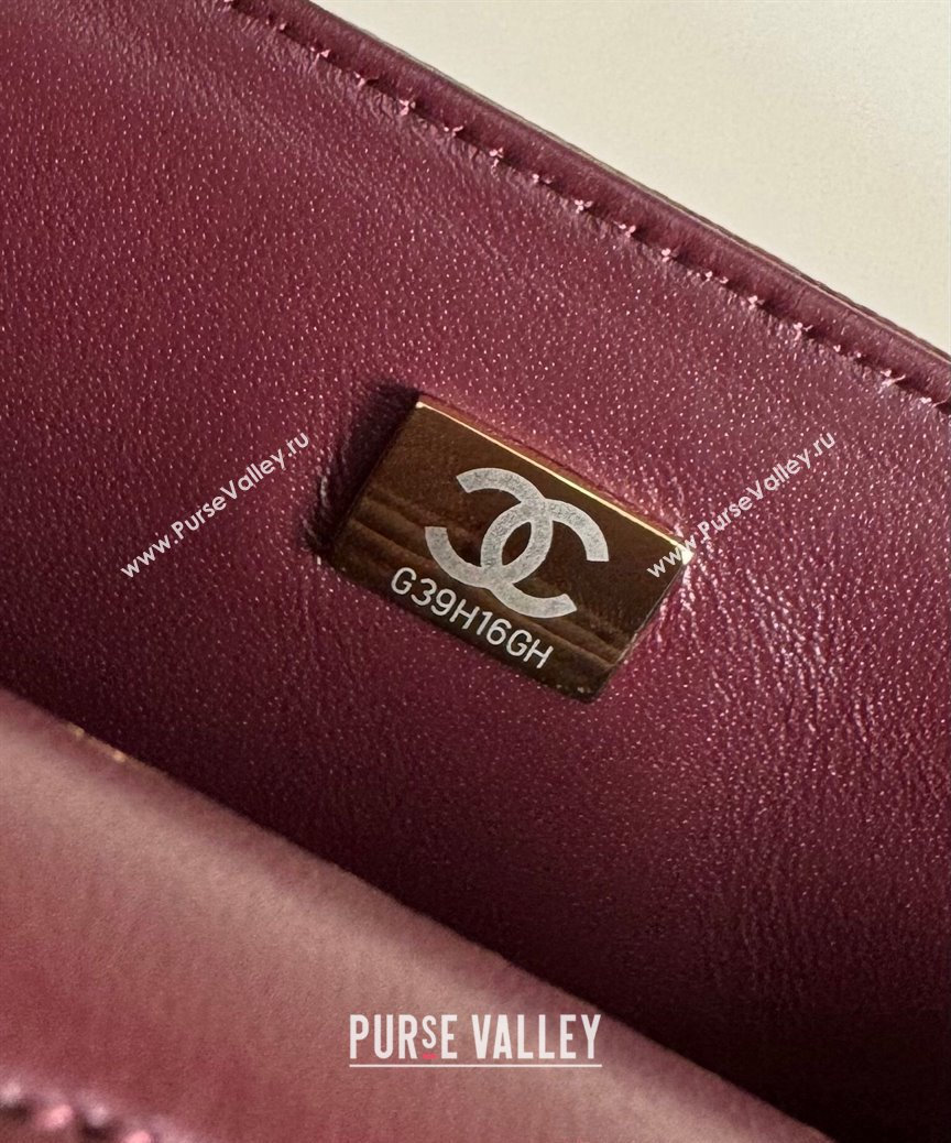 Chanel Classic Grained Calfskin Medium Flap Bag A01112 Dark Purple 2024 1209 (YD-241209006)