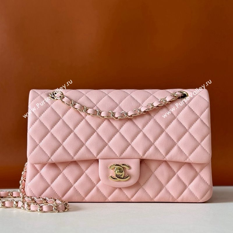 Chanel Classic Grained Calfskin Medium Flap Bag A01112 Sakula Pink 2024 1209 (YD-241209008)