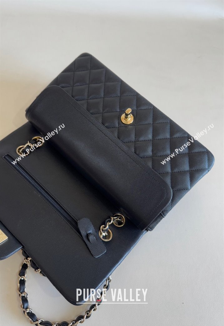 Chanel Classic Grained Calfskin Medium Flap Bag A01112 Black/Gold 2024 1209 (YD-241209001)