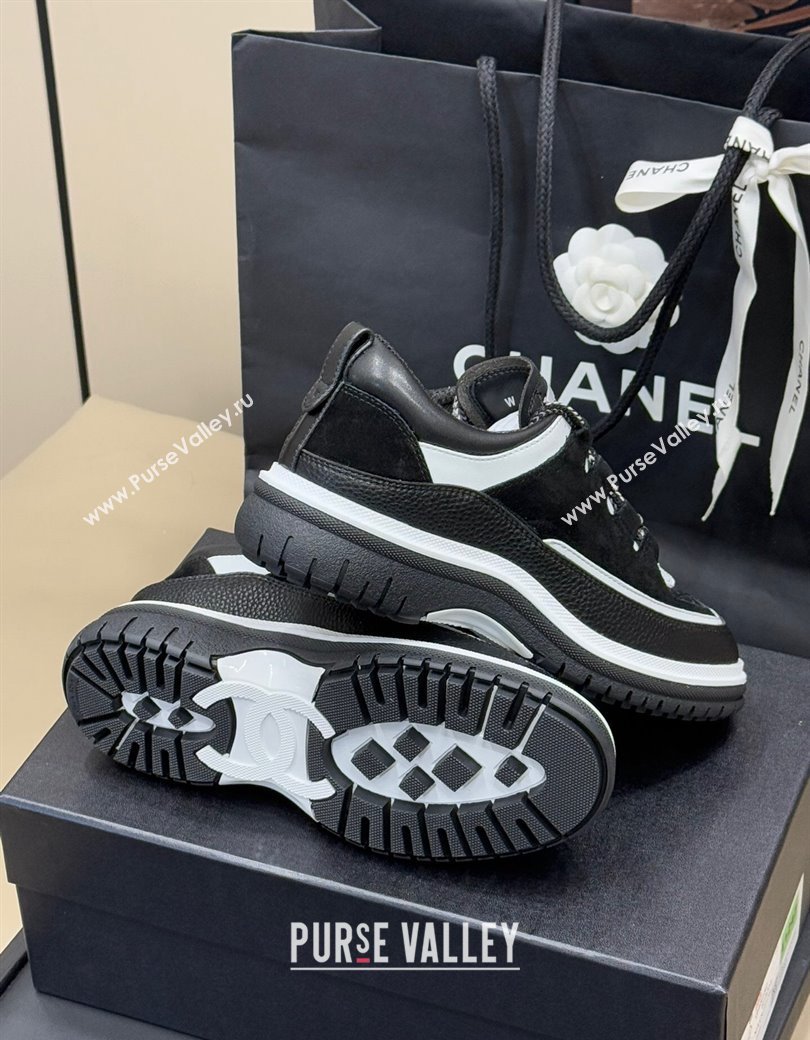 Chanel Suede and Calfskin Sneakers Black 2024 CH010201 (SS-240102011)