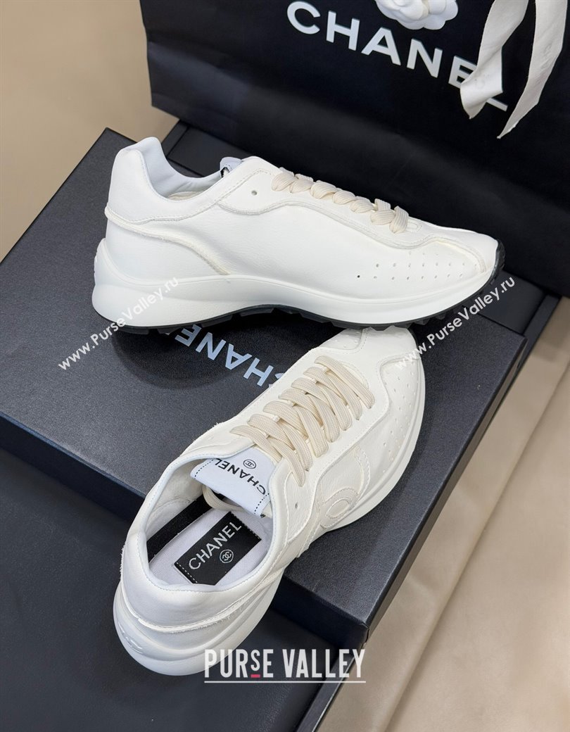 Chanel Calfskin Leather Sneakers White 2024 G46252 (SS-240102013)