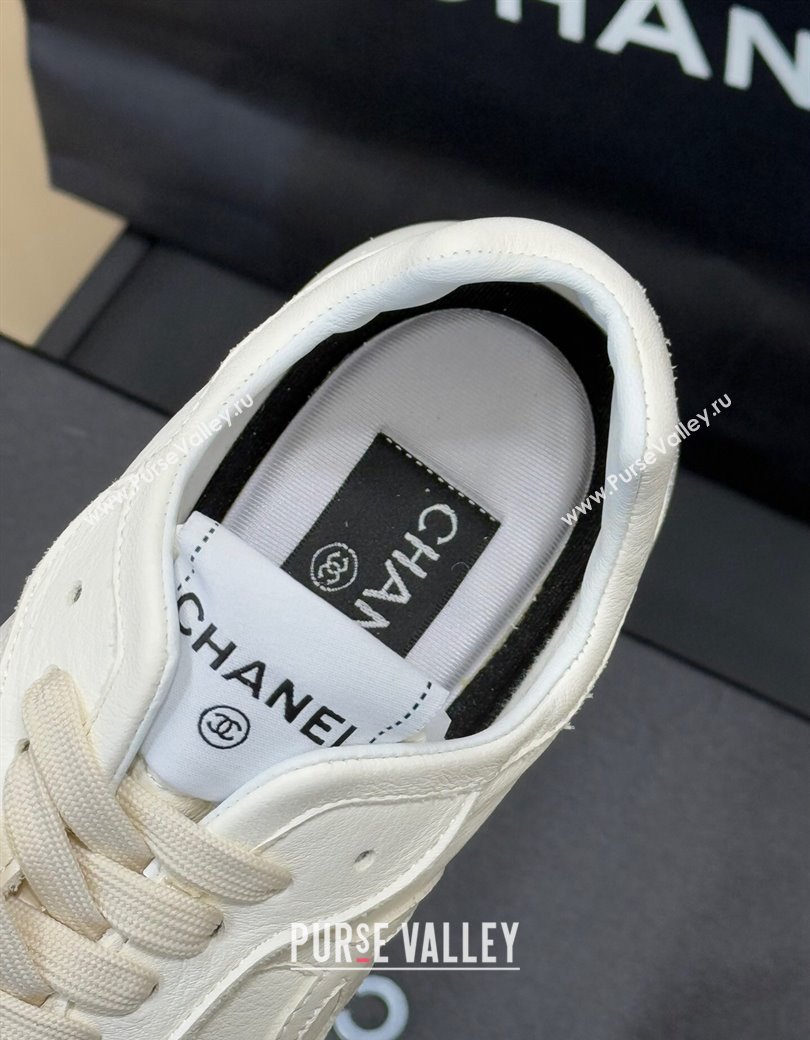 Chanel Calfskin Leather Sneakers White 2024 G46252 (SS-240102013)