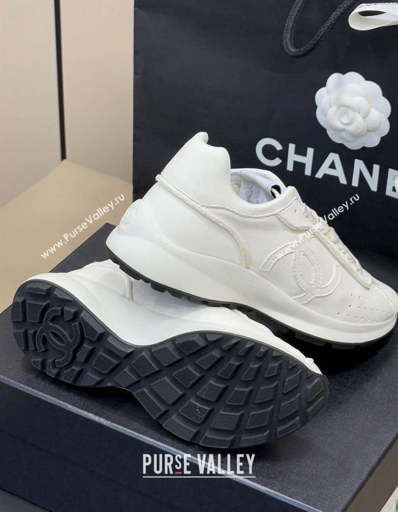 Chanel Calfskin Leather Sneakers White 2024 G46252 (SS-240102013)