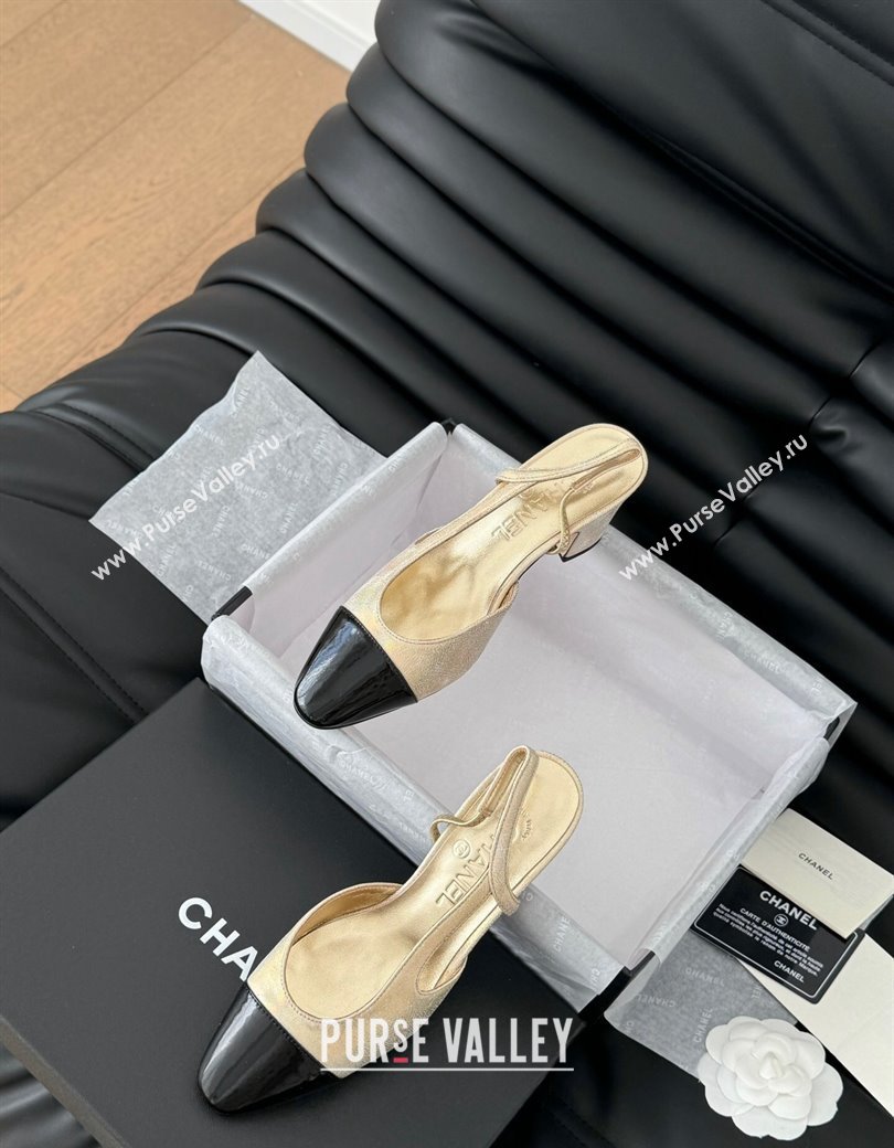 Chanel Velvet Slingback Pumps 6.5cm G31318 Beige 2025 0103 (MD-250103103)