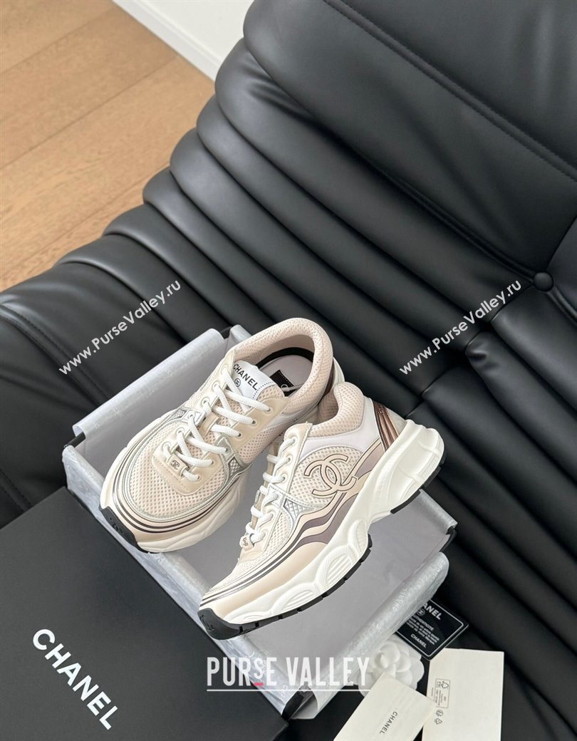 Chanel Mesh Calfskin Sneakers Beige 2024 CH010203 (MD-240102021)