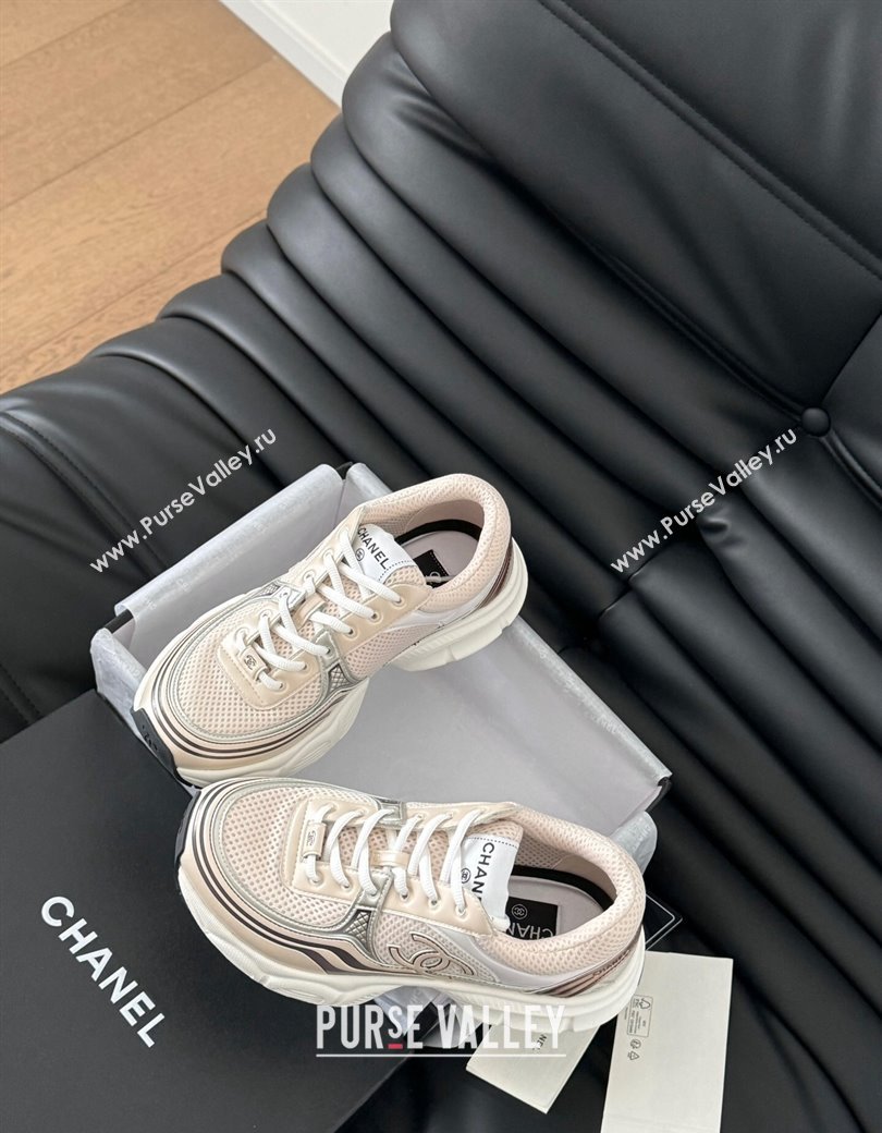 Chanel Mesh Calfskin Sneakers Beige 2024 CH010203 (MD-240102021)