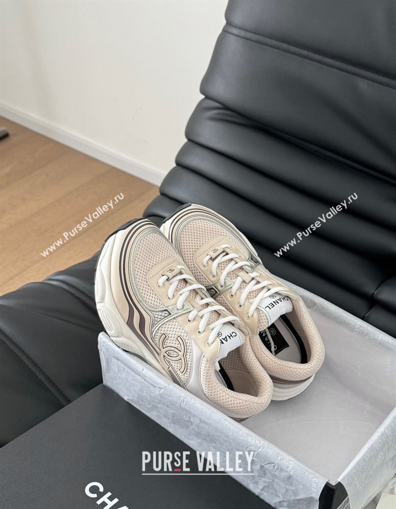 Chanel Mesh Calfskin Sneakers Beige 2024 CH010203 (MD-240102021)