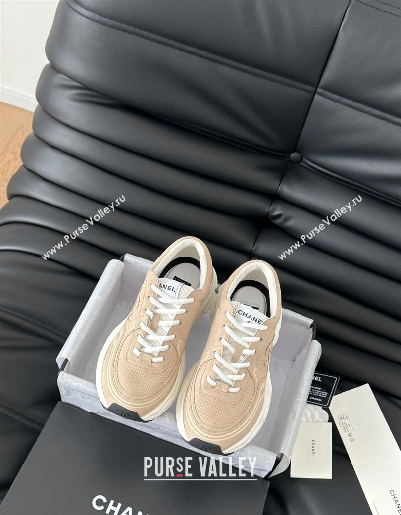 Chanel Mesh Suede Sneakers Beige 2024 CH010203 (MD-240102022)