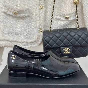 Chanel Patent Calfskin Loafers Flat Black Upper 2025 G46194 (MD-250103039)