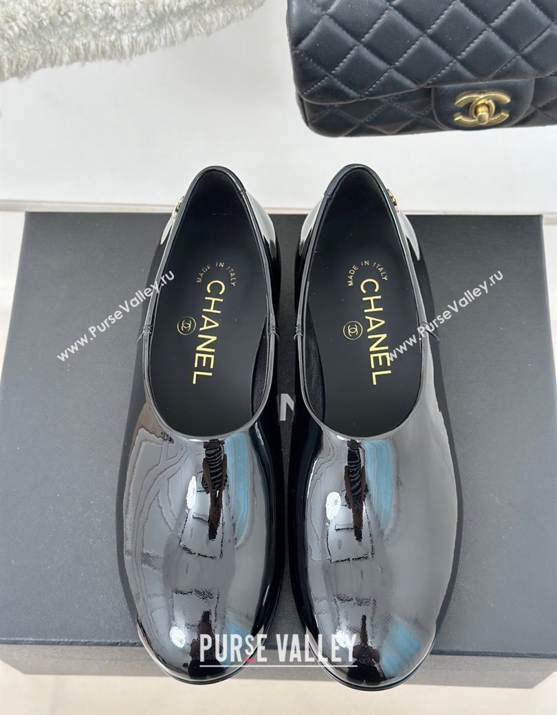 Chanel Patent Calfskin Loafers Flat Black Upper 2025 G46194 (MD-250103039)