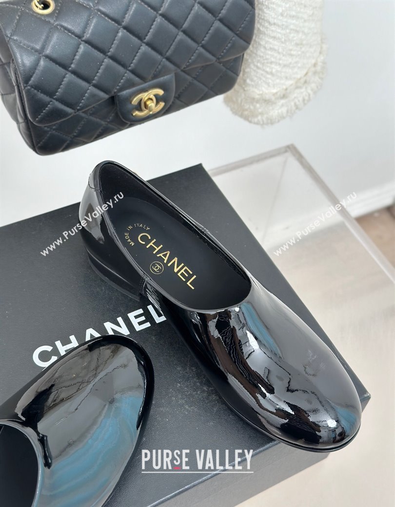 Chanel Patent Calfskin Loafers Flat Black Upper 2025 G46194 (MD-250103039)