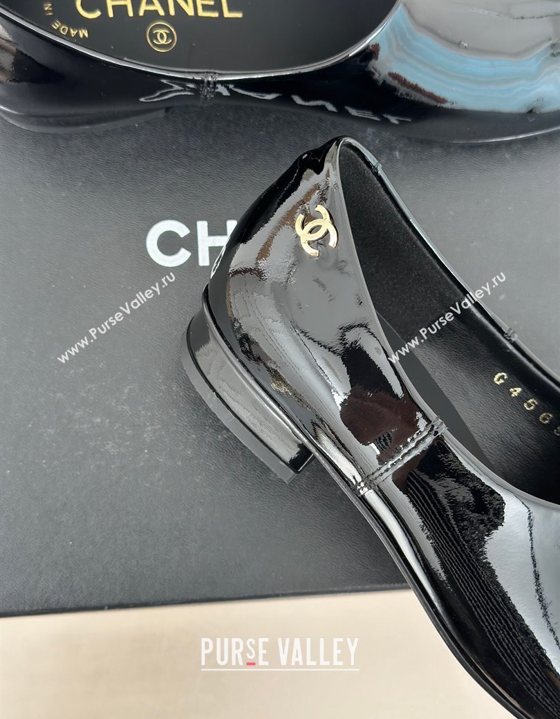 Chanel Patent Calfskin Loafers Flat Black Upper 2025 G46194 (MD-250103039)