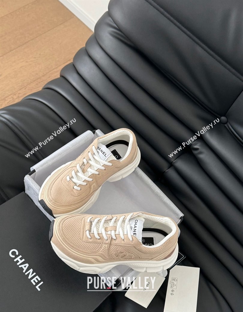 Chanel Mesh Suede Sneakers Beige 2024 CH010203 (MD-240102022)