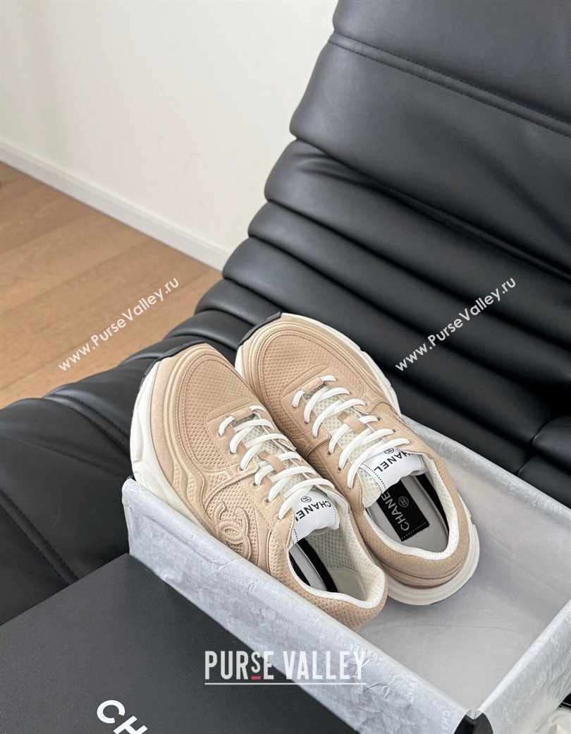 Chanel Mesh Suede Sneakers Beige 2024 CH010203 (MD-240102022)