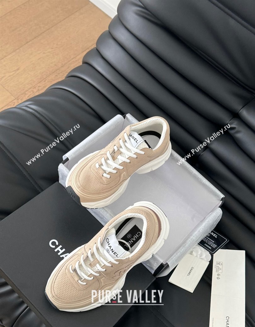 Chanel Mesh Suede Sneakers Beige 2024 CH010203 (MD-240102022)