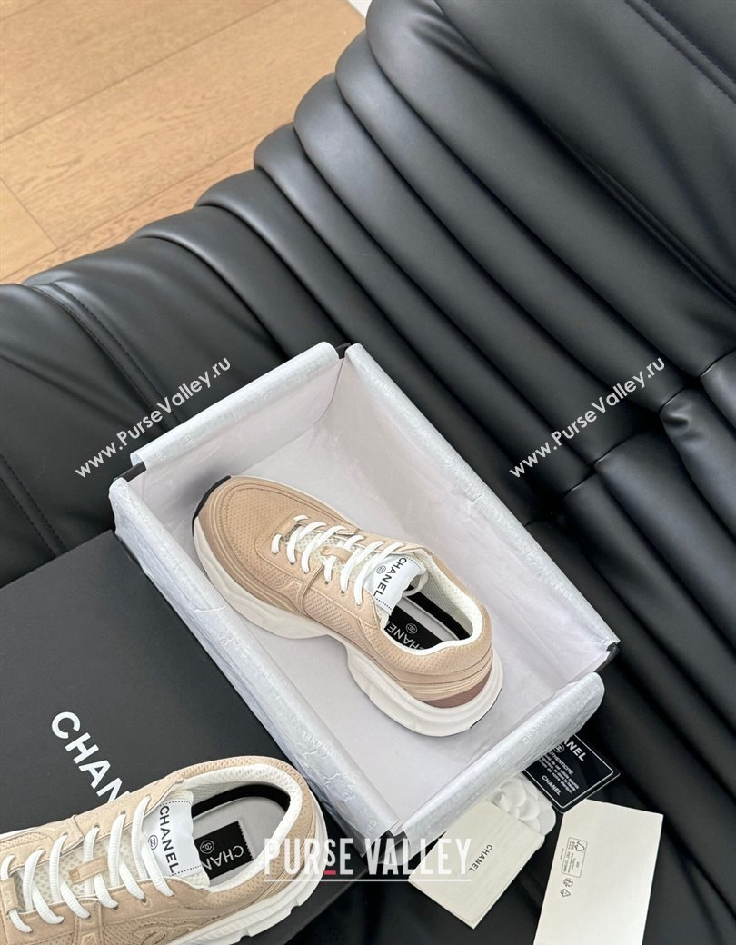 Chanel Mesh Suede Sneakers Beige 2024 CH010203 (MD-240102022)