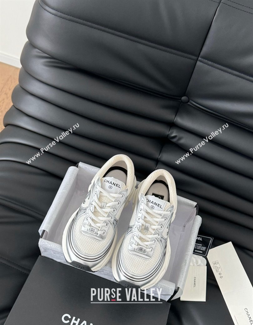 Chanel Mesh Calfskin Sneakers Silver 2024 CH010203 (MD-240102023)