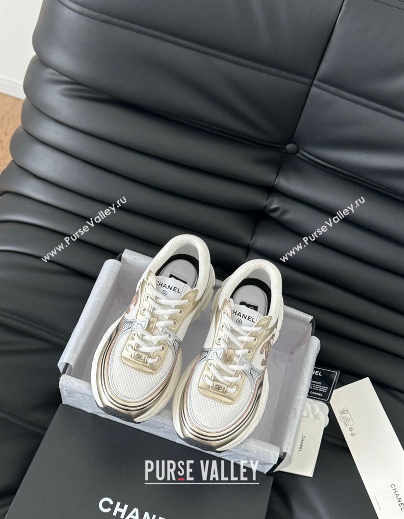 Chanel Mesh Calfskin Sneakers Gold-Tone 2024 CH010203 (MD-240102025)