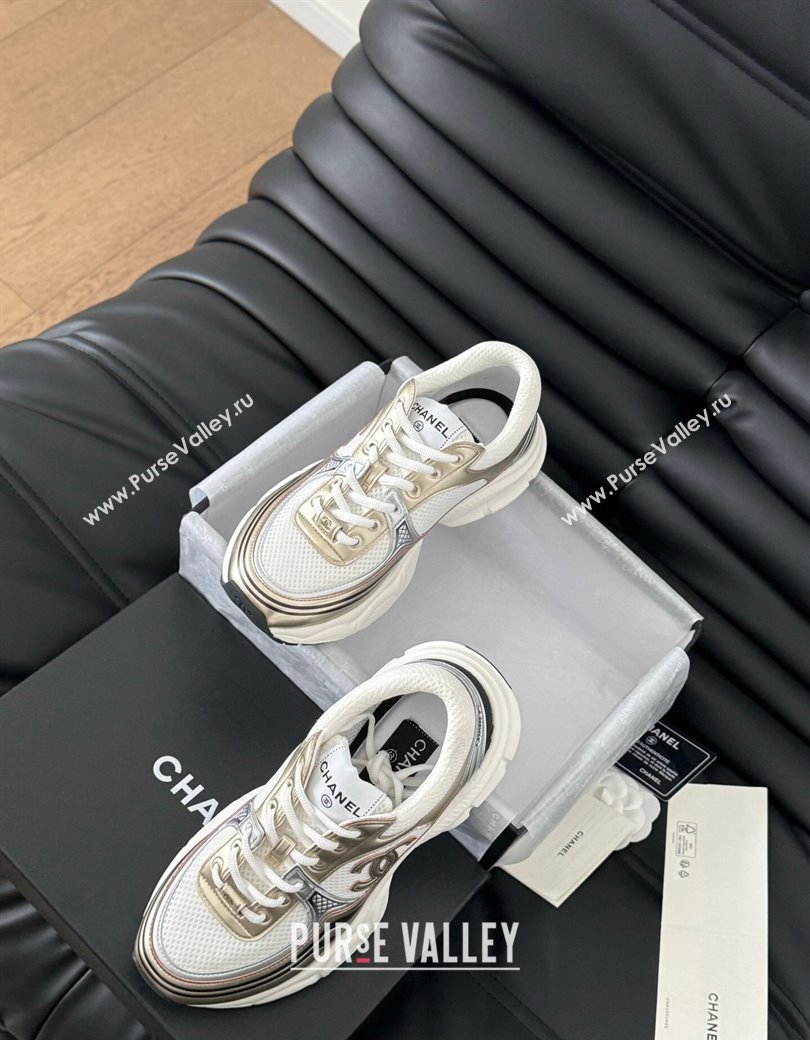 Chanel Mesh Calfskin Sneakers Gold-Tone 2024 CH010203 (MD-240102025)