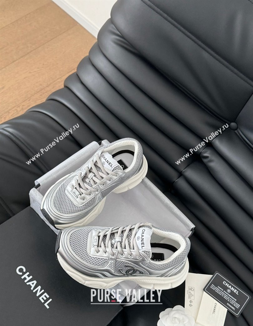 Chanel Mesh Calfskin Sneakers Grey 2024 CH010203 (MD-240102026)