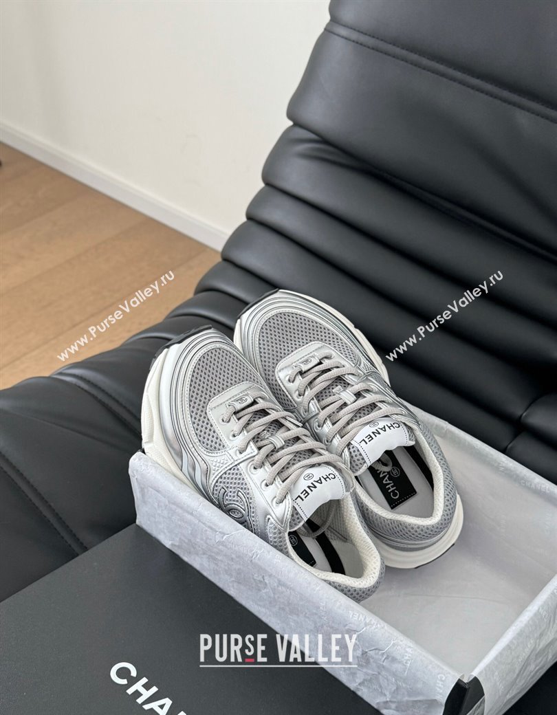 Chanel Mesh Calfskin Sneakers Grey 2024 CH010203 (MD-240102026)