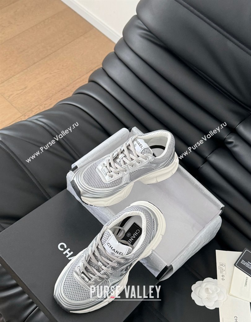 Chanel Mesh Calfskin Sneakers Grey 2024 CH010203 (MD-240102026)