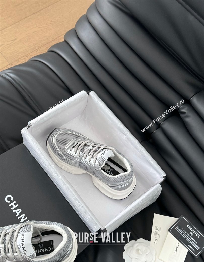 Chanel Mesh Calfskin Sneakers Grey 2024 CH010203 (MD-240102026)