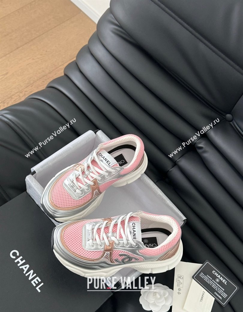 Chanel Mesh Calfskin Sneakers Pink 2024 CH010203 (MD-240102027)