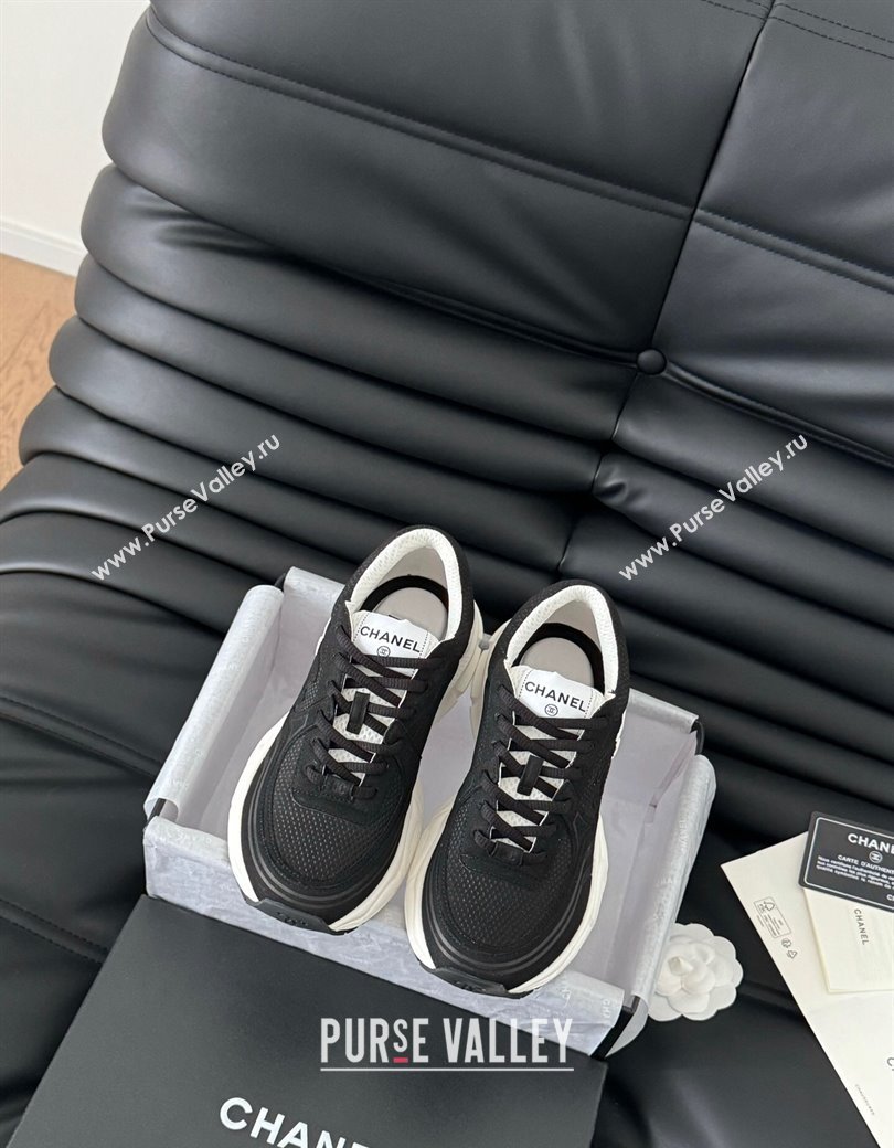 Chanel Mesh Suede Sneakers Black 2024 CH010203 (MD-240102029)