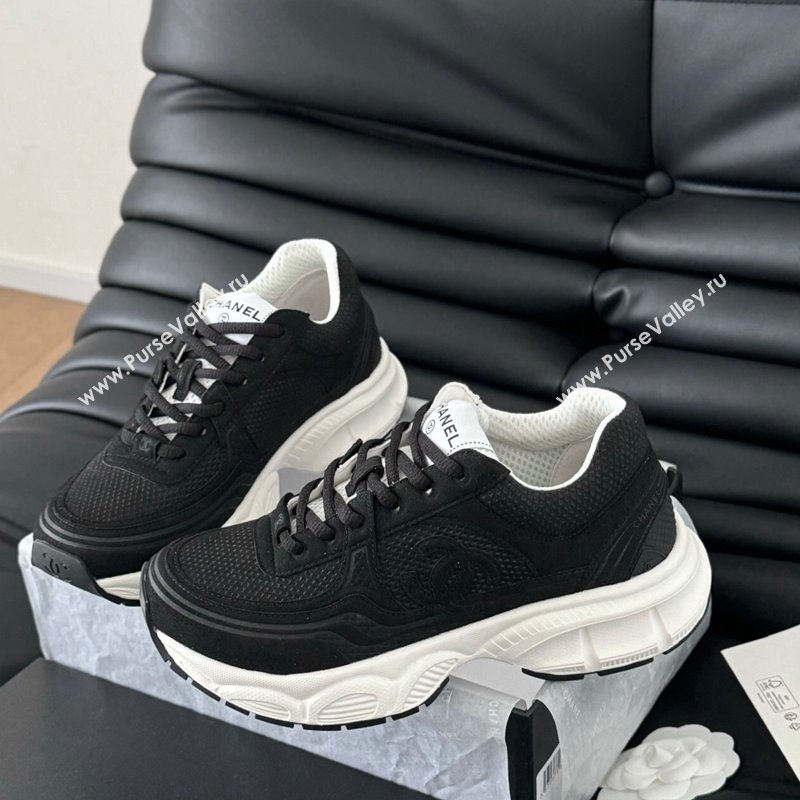 Chanel Mesh Suede Sneakers Black 2024 CH010203 (MD-240102029)