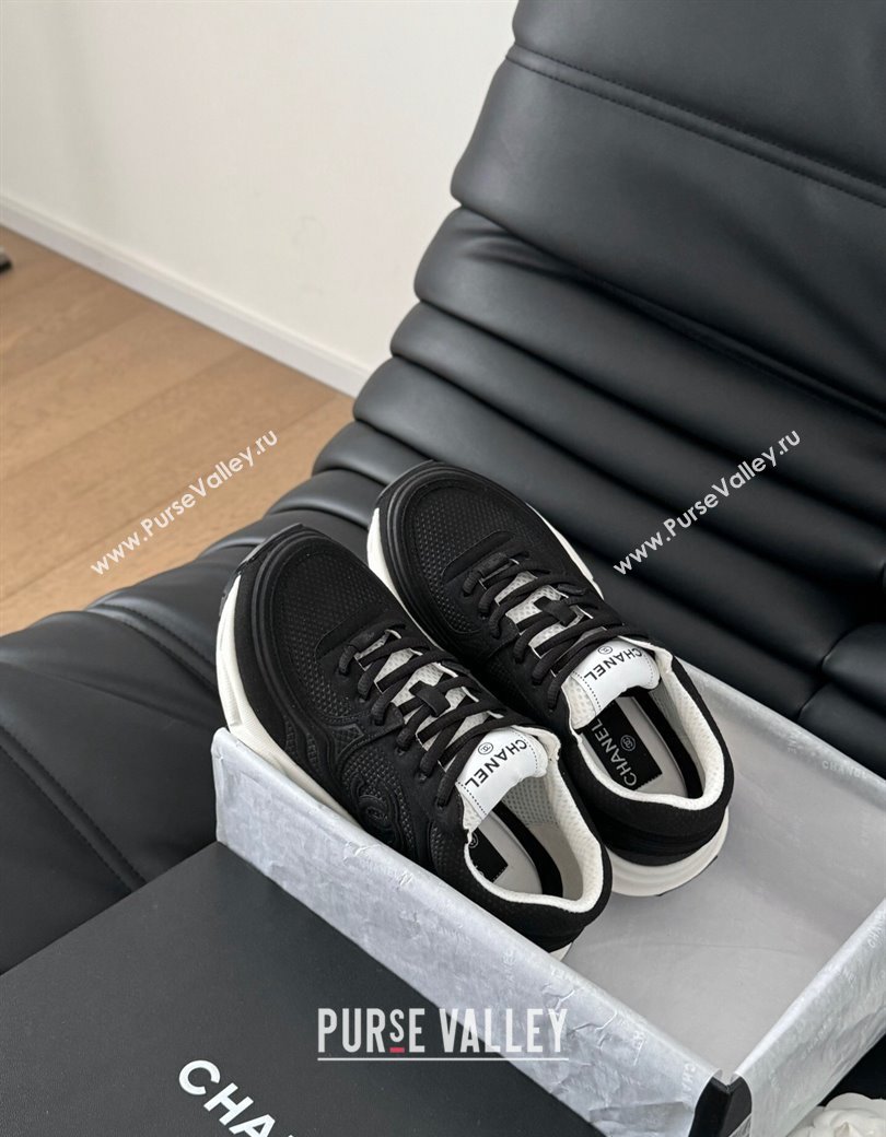 Chanel Mesh Suede Sneakers Black 2024 CH010203 (MD-240102029)