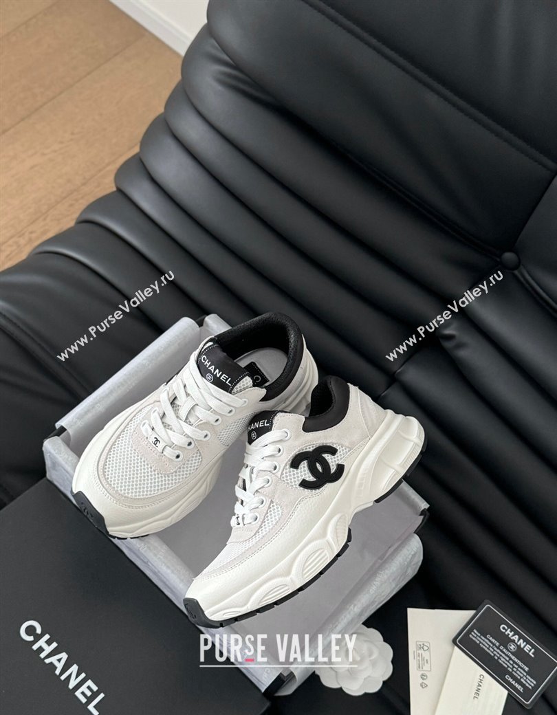 Chanel Mesh, Suede and Calfskin Sneakers White 2024 CH010204 (MD-240102030)