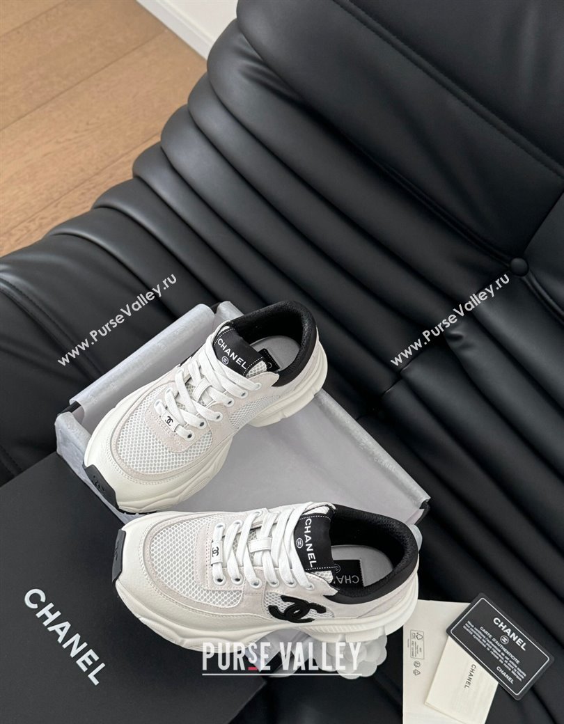 Chanel Mesh, Suede and Calfskin Sneakers White 2024 CH010204 (MD-240102030)