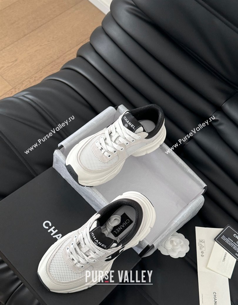 Chanel Mesh, Suede and Calfskin Sneakers White 2024 CH010204 (MD-240102030)