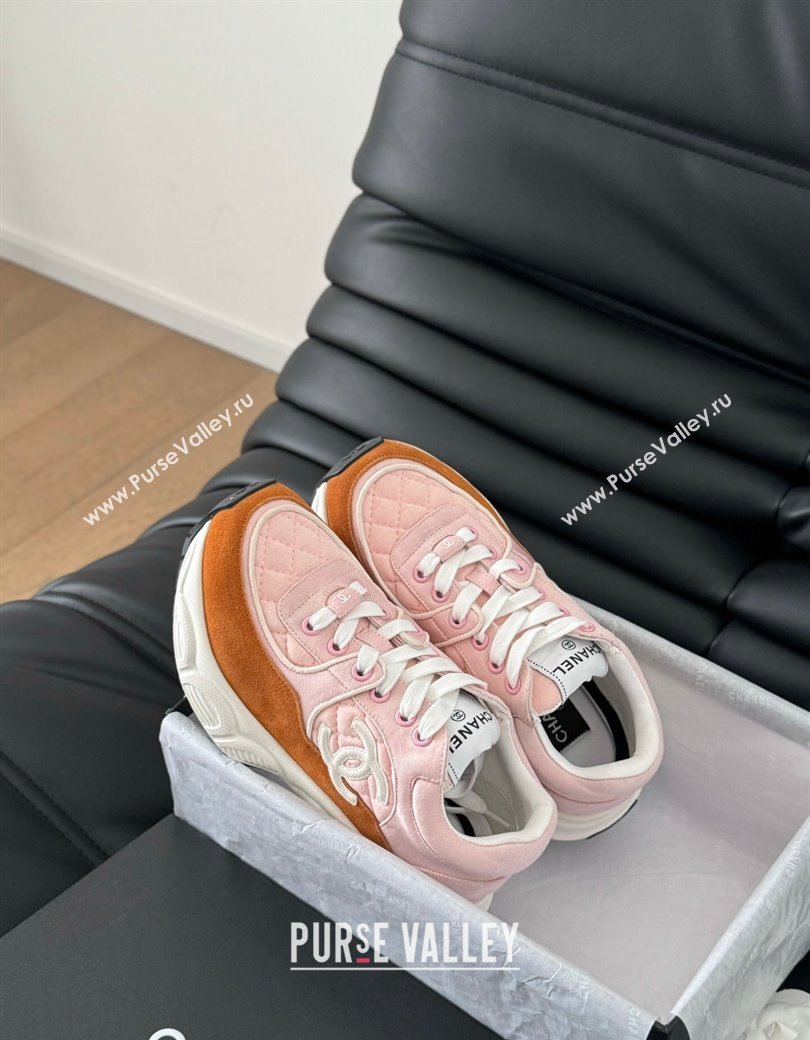 Chanel Quilted Suede Sneakers Pink 2024 CH010204 (MD-240102033)