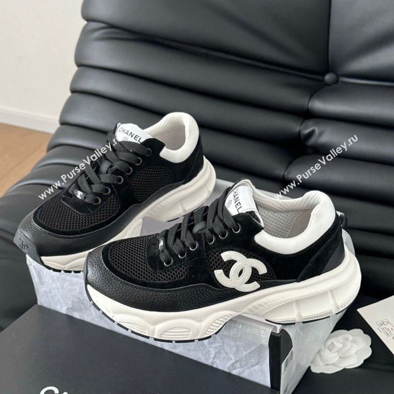 Chanel Mesh, Suede and Calfskin Sneakers Black 2024 CH010204 (MD-240102034)