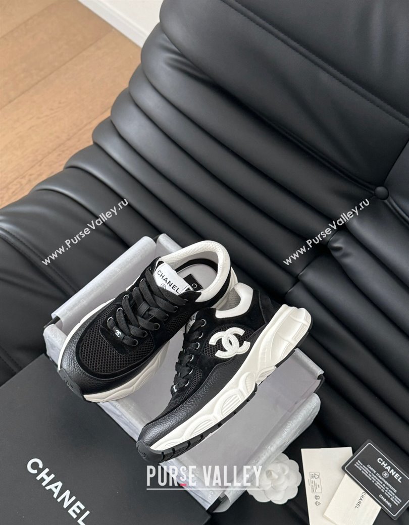 Chanel Mesh, Suede and Calfskin Sneakers Black 2024 CH010204 (MD-240102034)