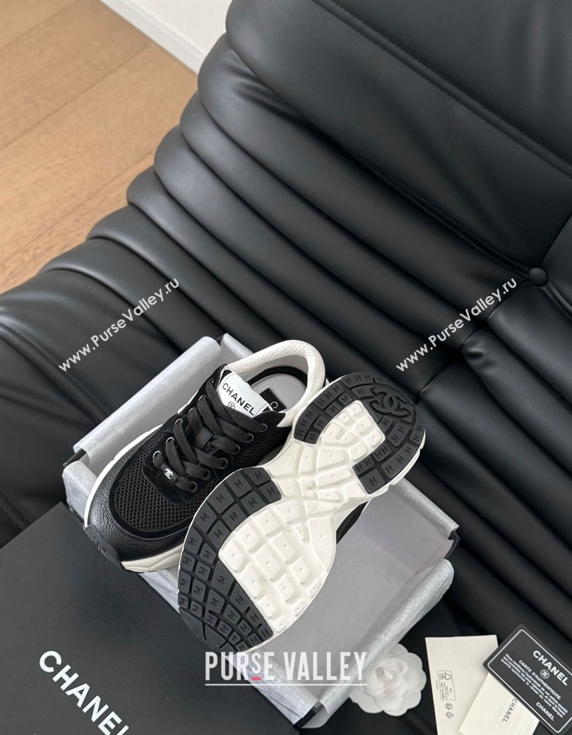 Chanel Mesh, Suede and Calfskin Sneakers Black 2024 CH010204 (MD-240102034)