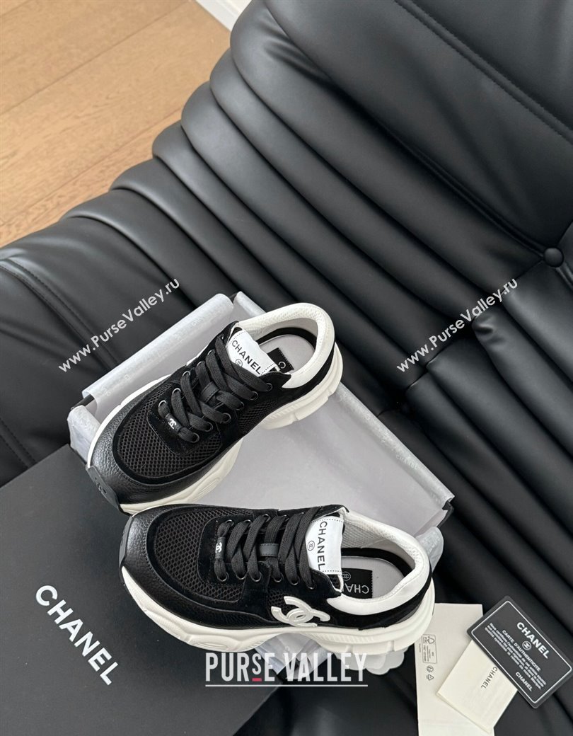 Chanel Mesh, Suede and Calfskin Sneakers Black 2024 CH010204 (MD-240102034)