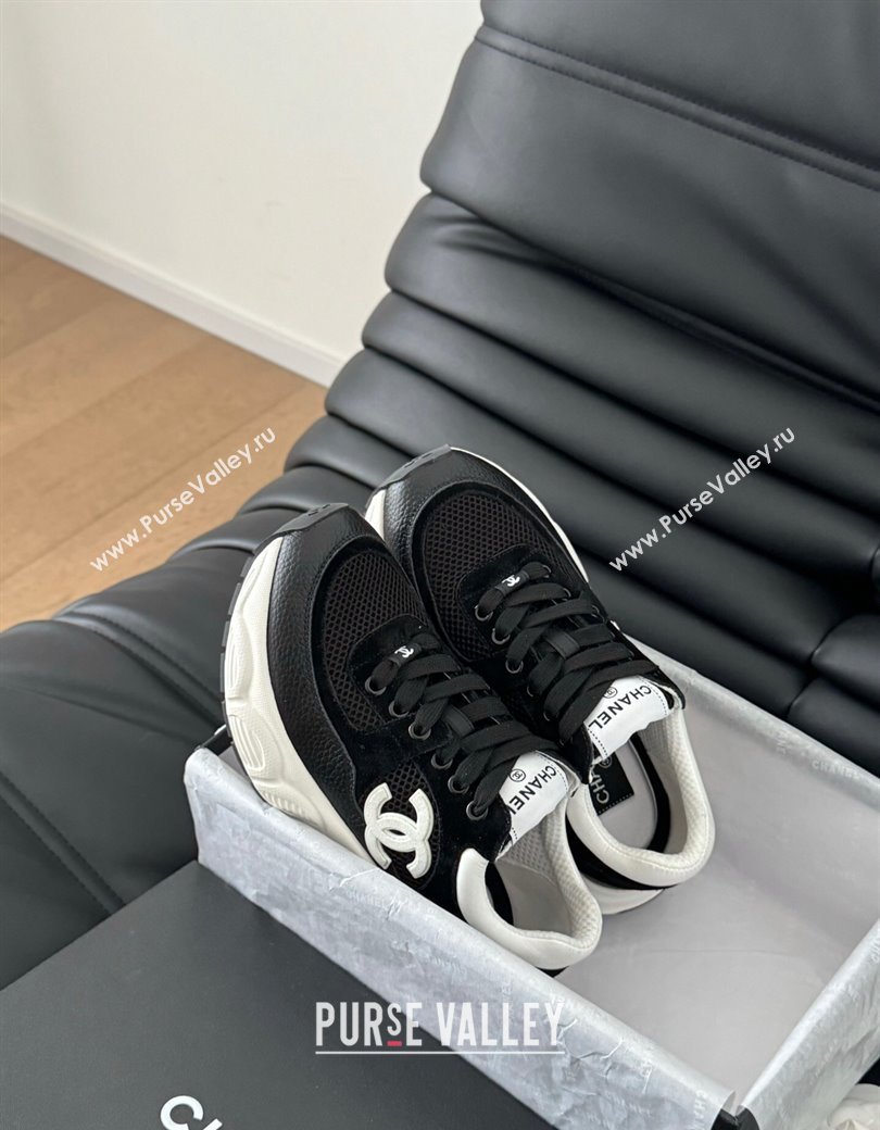 Chanel Mesh, Suede and Calfskin Sneakers Black 2024 CH010204 (MD-240102034)