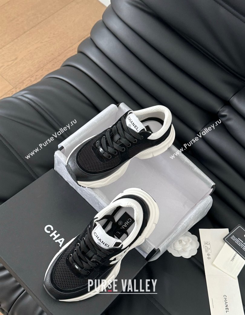 Chanel Mesh, Suede and Calfskin Sneakers Black 2024 CH010204 (MD-240102034)