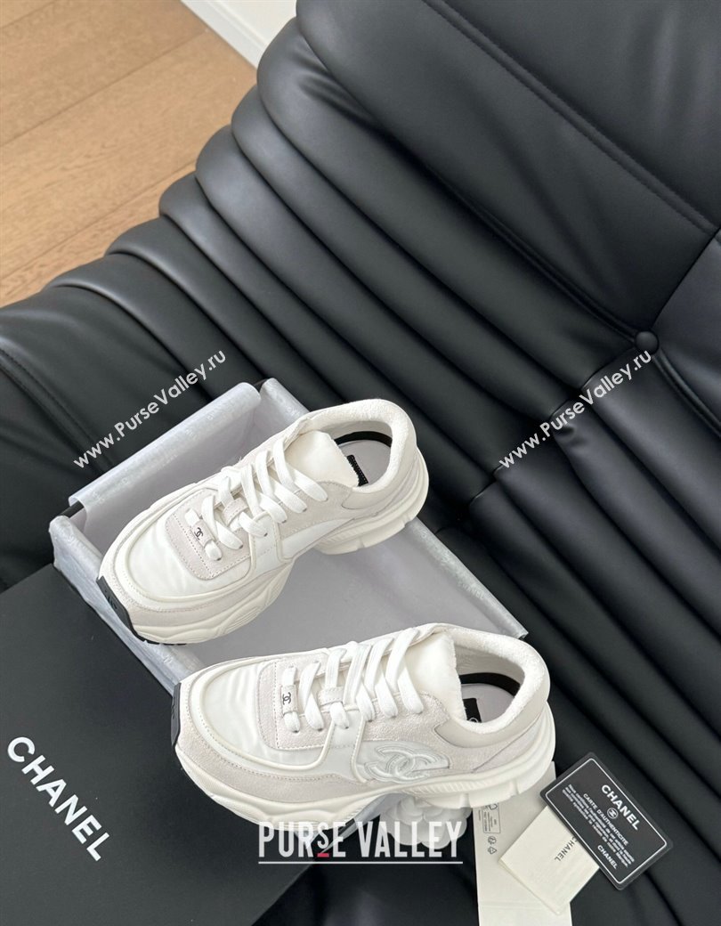 Chanel Fabric Suede Sneakers White 2024 CH010204 (MD-240102035)