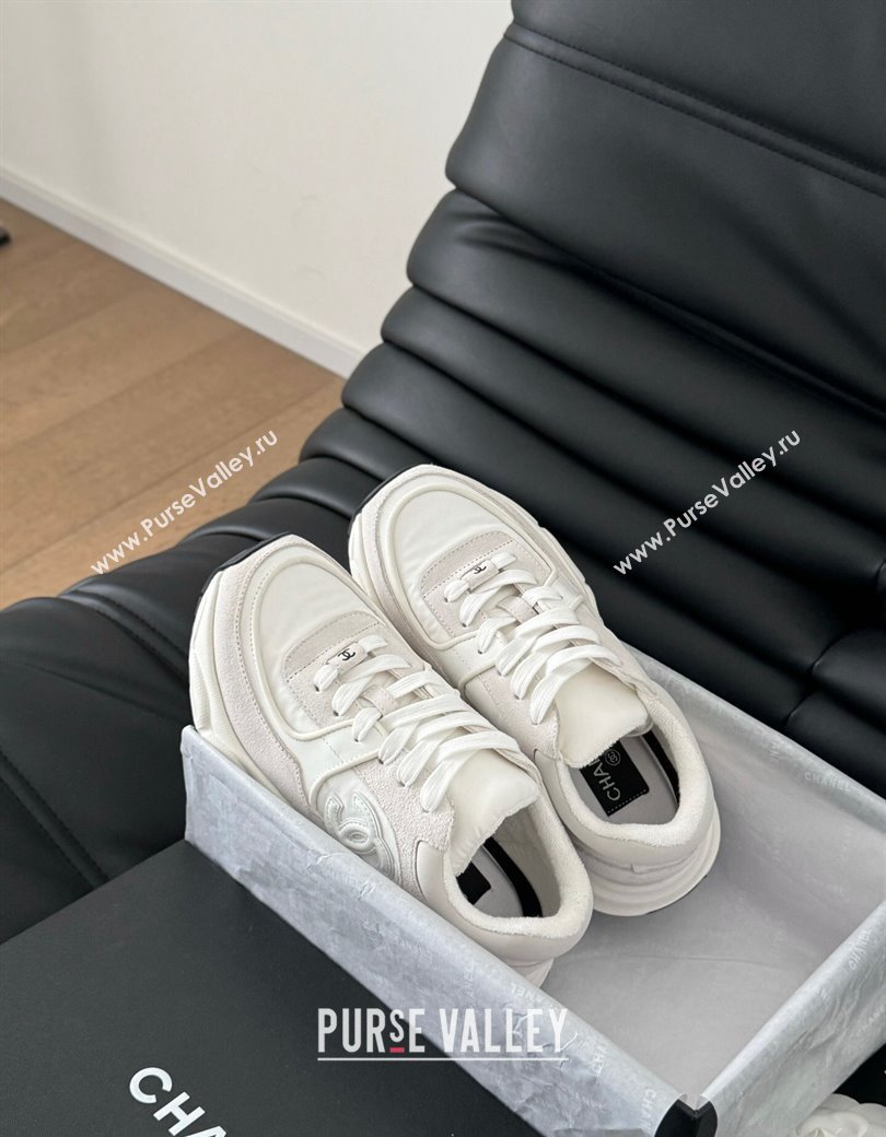 Chanel Fabric Suede Sneakers White 2024 CH010204 (MD-240102035)