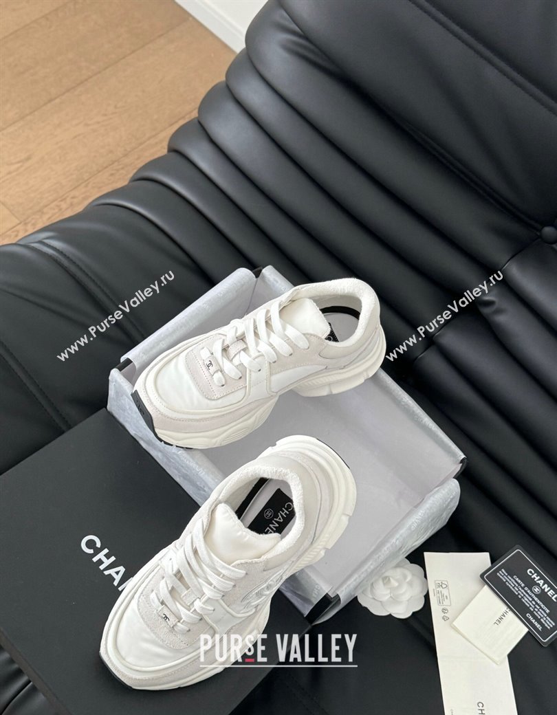 Chanel Fabric Suede Sneakers White 2024 CH010204 (MD-240102035)