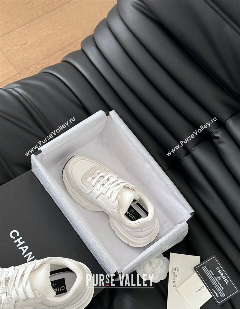 Chanel Fabric Suede Sneakers White 2024 CH010204 (MD-240102035)