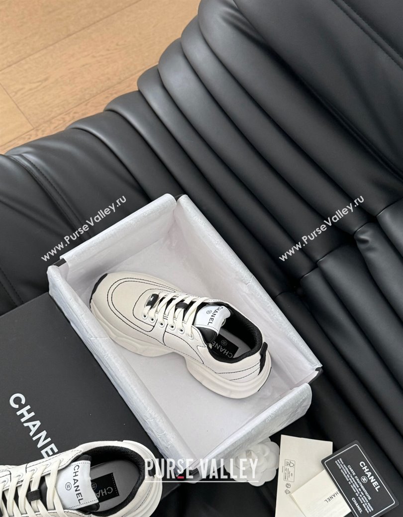 Chanel Cotton Sneakers with Stitches White 2024 CH010204 (MD-240102036)