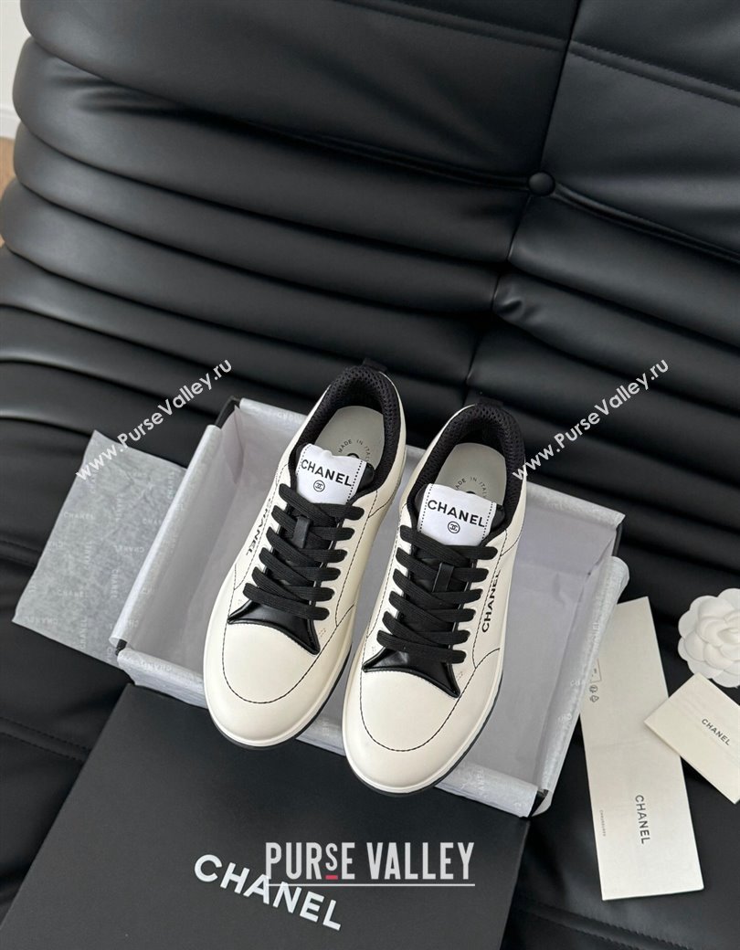 Chanel Calfskin Sneakers with Stitches White 2024 G46076 (MD-240102038)