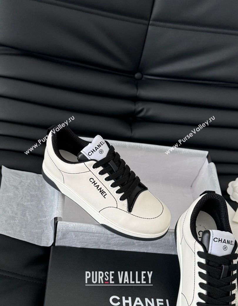 Chanel Calfskin Sneakers with Stitches White 2024 G46076 (MD-240102038)