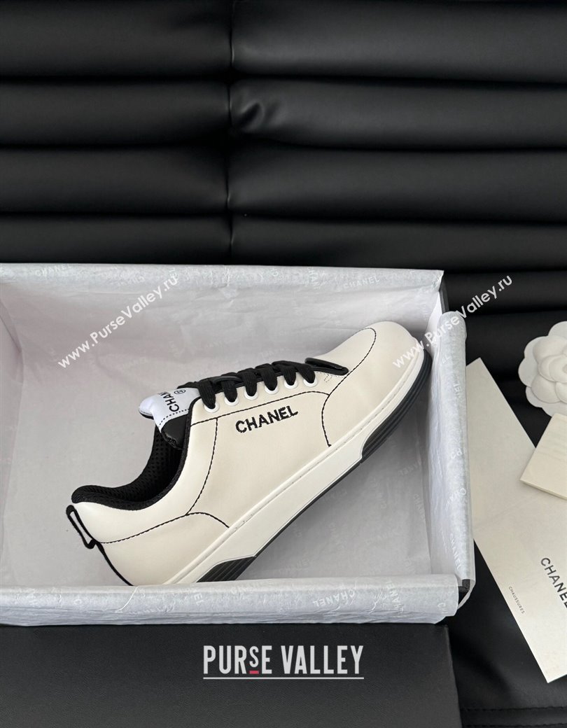 Chanel Calfskin Sneakers with Stitches White 2024 G46076 (MD-240102038)