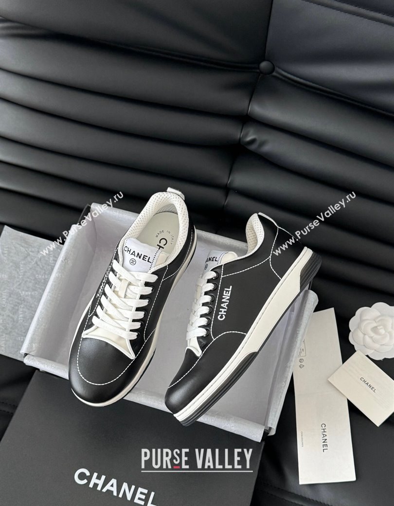 Chanel Calfskin Sneakers with Stitches Black 2024 G46076 (MD-240102039)